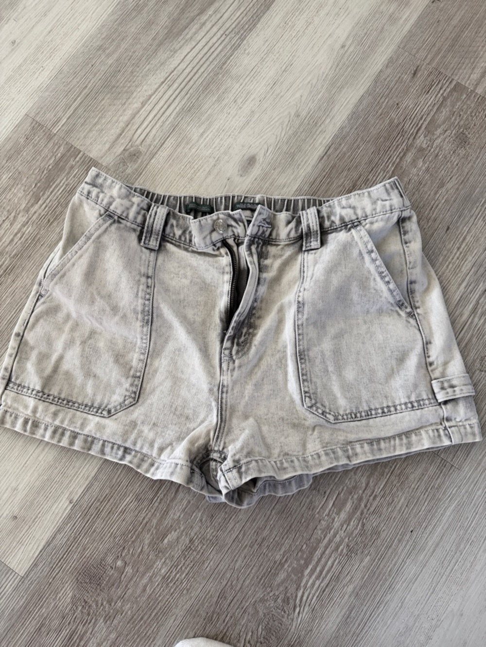 wild fable Washed Gray Denim Utility Shorts